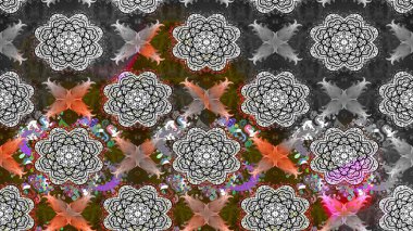 Düz Çiçek Elementleri Tasarımı. Raster illüstrasyonundaki çiçek desenli çizim. Süslü kumaş deseni. Renkli Bahar Teması çizim şablonu.