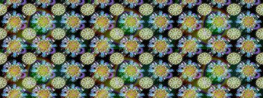 Hediye ambalaj kağıdı, tebrik kartları, posterler ve pankart tasarımı. Raster düz çiçekleri pürüzsüz desen. Tarafsız ve yeşil renkte çiçekler.