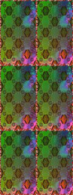 Raster illüstrasyonu. Yeşil ve kahverengi renkli çiçekler. Küçük çiçekte sevimli çiçek deseni var..