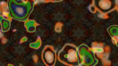 Raster illüstrasyonundaki çiçek desenli çizim. Kahverengi renkli çiçekler. Düz Çiçek Elementleri Tasarımı. Renkli Bahar Teması çizim şablonu.