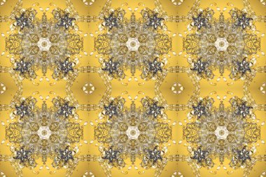 Raster altın desen. Doğulu stil, altın elementli sarı, bej ve kahverengi renklerde altın desenli arabesk yapar. Kusursuz kıvırcık saçlar..