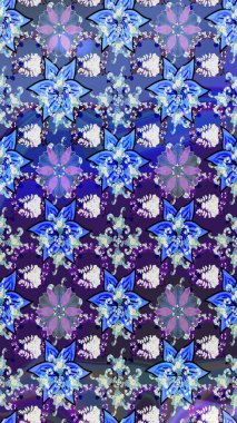 Çiçekli çiçek deseni, suluboya. Raster deseni. Süslü kumaş deseni.