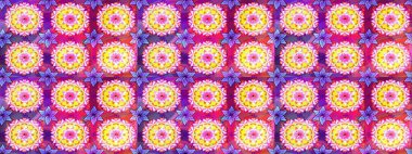 Düz Çiçek Elementleri Tasarım Raster illüstrasyonu. Çiçek desenli eskiz. Renkli Bahar Teması eskiz kalıbı. Tarafsız ve mor renkte çiçekler.