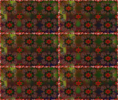 Renkli Bahar Temalı Kusursuz Arkaplan. Raster. Düz Çiçek Elementleri Tasarımı.