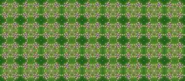 Yeşil, bej ve nötr renklerde altın element. Antika altın tekrarlanabilir duvar kağıdı. Damask çizim kalıbı arka planı tekrarlıyor. Barok tarzında altın çiçek süsü..