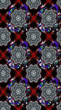 Siyah renkli şirin çiçek deseni. Düz Çiçek Elementleri Tasarımı. Raster Modaya uygun kumaş deseni. Renkli Bahar Teması çizim şablonu.