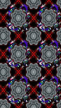 Siyah renkli şirin çiçek deseni. Düz Çiçek Elementleri Tasarımı. Raster Modaya uygun kumaş deseni. Renkli Bahar Teması çizim şablonu.