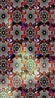 Kızılderili desenli desenli desenli şal deseni. Tekstil, tebrik kartı, boyama kitabı, telefon kılıfı baskısı için kullanılabilir. Etnik Mandala süsü. Raster Henna dövme stili.