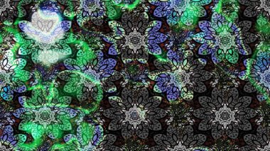 Raster illustration. Cute floral elements. Sketch. Flowers on gray and black colors.