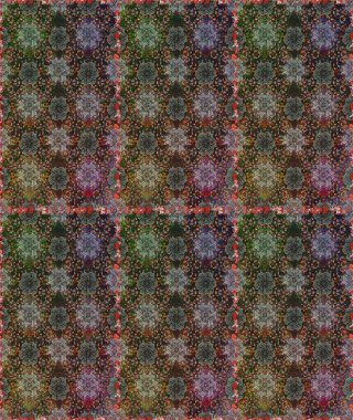 Raster - stok. Gri ve kahverengi çiçekli kusursuz desen, suluboya çiçek deseni, sevimli çiçek, duvar kağıdı, kart veya kumaş için fayanslı.