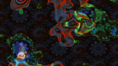 Siyah ve gri renkli çiçekler. Kumaş desenli papatya çiçekleri ayrıntıları.