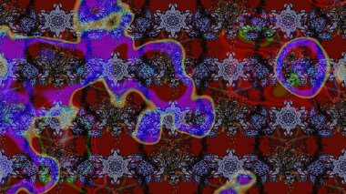 Miles Fleur, süslü püslü bir süs. Eskiz geçmişi. Kumaş, tekstil, duvar kağıdı baskısı için. Eski usul. Tomurcukları papatya çiçekleri olan sevimli bir çiçek deseni. Raster illüstrasyonu.