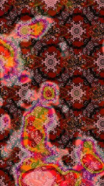 Düz Çiçek Elementleri Tasarım Raster illüstrasyonu. Kahverengi ve pembe renkli çiçekler. Renkli Bahar Teması eskiz kalıbı. Çiçek eskiz kalıbı geçmişi.