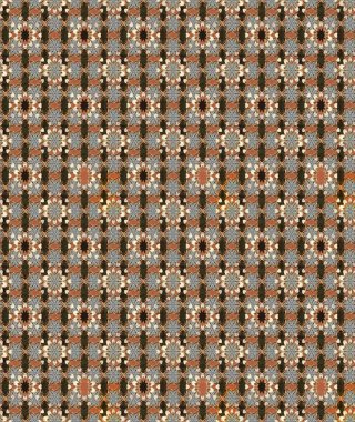 Patlayan çiçekler soyut olarak yerleştirilmiş. Raster illüstrasyonu. Yumuşak, bahar çiçekleri kahverengi ve gri renklerde. Raster deseni.