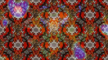 Raster illüstrasyonu. Eskiz tarzı kahverengi ve kırmızı renkler. Şirin karalamalı çiçek desenli çizim. Raster illüstrasyonu. El yapımı çiçek ve bitki koleksiyonu.