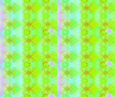 Çiçekli karalama şeklinde Raster çiçek deseni. Yumuşak, bahar çiçekli arka plan. Yeşil renkte çiçekler.