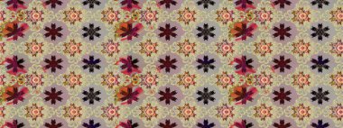 Çiçek. Raster illüstrasyonu. Taslak dekoratif arka plan, çiçek mandala. Bej renklerde.