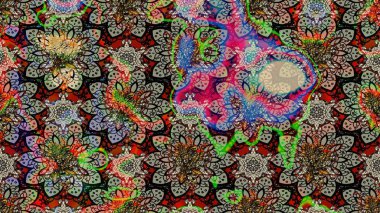 Tarafsız renklerde. Raster illüstrasyonu. Tarafsız renklerde bir papatya deseni.