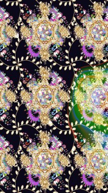 Kumaş desenli papatya çiçeği detayı. Siyah renkte çiçekler.