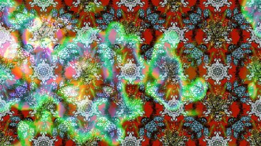 Çizim çiçek deseni duvar kâğıdı olarak kullanılabilir. Raster illüstrasyonu. Yeşil ve kahverengi renkte çiçekler.