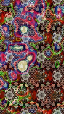 Sınır Kızılderili çiçekli paisley patten. Raster Henna tarzı. Etnik Mandala havlusu. Tebrik kartı geçmişi, boyama kitabı, arkaplan ve tekstil için kullanılabilir. Taslak süsleme izi.