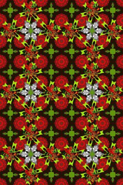 Çiçek deseni. Renkli Bahar Temalı Kusursuz Arkaplan. Düz Çiçek Elementleri Tasarımı. Raster pürüzsüz Güzel kumaş deseni.