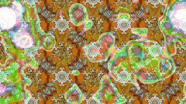 Küçük çiçekteki sevimli çiçek deseni. Kahverengi, yeşil ve nötr renkte çiçekler.