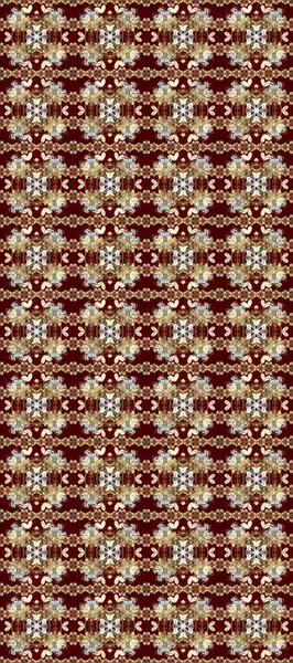 Kahverengi, kırmızı ve bej renklerde altın tekrarlayan elementlerle soyut arkaplan. Kusursuz oryantal klasik altın desen.