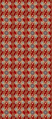 Barok tarzında kusursuz bir doğulu süsü. Kırmızı, kahverengi ve bej renkler üzerine geleneksel klasik altın pürüzsüz desen.