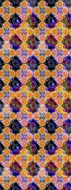 Modern stil dokusu. Çiçek desenli raster, turuncu çizgi grafik desenli soyut raster arkaplan.