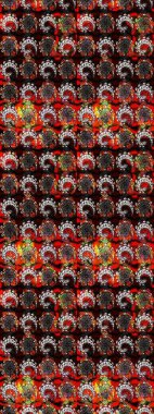 Renkli Bahar Teması eskiz kalıbı. Güzel kumaş deseni. Düz Çiçek Elementleri Tasarımı. Raster illüstrasyonunda çiçek deseni çizimi.