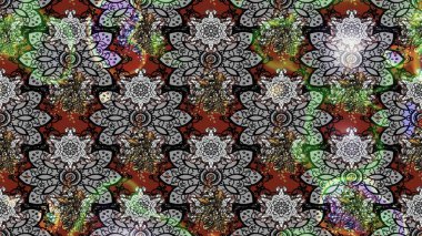 Düz Çiçek Elementleri Tasarımı. Gri renkli çiçekler. Raster Illustrasyon 'daki Çiçek Deseni' nin son moda çizimi. Renkli Yaz Teması çizim şablonu.