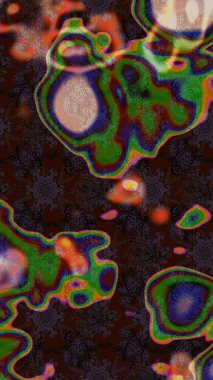 Çiçek desenli çizim. Renkli Bahar Teması eskiz kalıbı. Kahverengi renkli çiçekler. Düz Çiçek Elementleri Tasarımı. Asya tekstil tarzında. Raster illüstrasyonu.