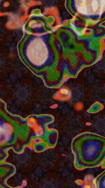 Çiçek desenli çizim. Renkli Bahar Teması eskiz kalıbı. Kahverengi renkli çiçekler. Düz Çiçek Elementleri Tasarımı. Asya tekstil tarzında. Raster illüstrasyonu.