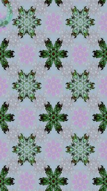 Gri renkli güzel bir tekstil. Suluboya çiçekli çiçek deseni. Raster illüstrasyonu.