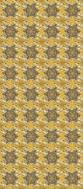 Raster geometrik arka plan. Sarı, bej ve kahverengi renklerde, altın çiçekli altın desenler. Altın rengi, kusursuz çizim. Senin tasarımın için, duvar kağıdı..