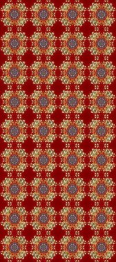 Altın elementlerle bej, kırmızı ve kahverengi renklerde kusursuz desen. Raster oryantal süs. Kusursuz altın desen.