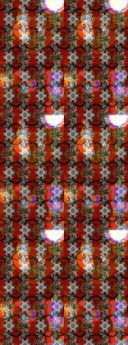 Doğal kozmetik ürünleri, parfüm, çiçekçi dükkanı için bahar ihalesi tasarımı. Karşılama ya da düğün geçmişi olarak kullanılabilir. Kahverengi ve kırmızı lale çiçekli Raster eskiz deseni. Paket kağıdı için en iyisi..