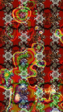 Zarif, parlak ve eskiz kırmızı ve kahverengi desenli. Sabıka baskıları, bebek kıyafetleri, duvar kâğıtları, paket kutuları vb..