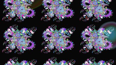 Çiçek tasarımı için inanılmaz bir kolaj cenneti tarzı. Çiçekli zambakların eskiz geçmişi. Parlak çiçekli kolaj çiçekleri siyah ve mavi.