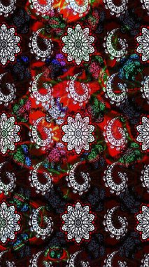 Çiçekli karalama şeklinde Raster çiçek deseni. Siyah ve kahverengi renkte çiçekler. Nazik, narin çiçek arkaplanı.