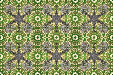 Geleneksel altın sarısı desenli yeşil, bej ve nötr renklerde altın elementler. Barok tarzında kusursuz bir doğulu süsü..