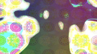 Tarafsız renklerde çiçekler. Raster illüstrasyonu. El çizimi çiçekli soyut çizim deseni.