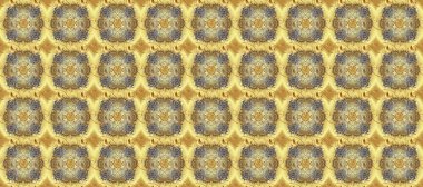 Damask pürüzsüz süsü. Klasik oryantal desen, bej, nötr ve sarı renklerin üstündedir. Geleneksel raster ve altın desen.