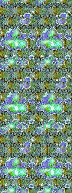 Küçük çiçekteki sevimli çiçek deseni. Yeşil ve mavi renkte çiçekler. Raster illüstrasyonu.