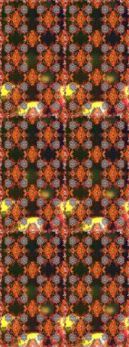 Süslü kumaş deseni. Renkli Bahar Teması eskiz kalıbı. Raster illüstrasyonundaki çiçek desenli çizim. Düz Çiçek Elementleri Tasarımı.