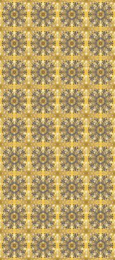 Geleneksel raster ve altın desen. Damask pürüzsüz süsü. Klasik oryantal desen sarı, bej ve kahverengi renkler üzerine.