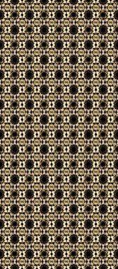 Skeç raster arka planı. Duvar kâğıdı barok, İspanyol kumaşı. Çiçek deseni. Şık bir grafik desen. Kahverengi, bej ve siyah renklerde altın elementler.