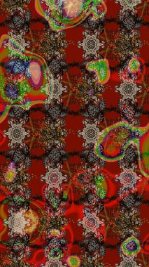 Eski moda arka plan. Güzel, parlak, pürüzsüz kumaş, tuval. Raster illüstrasyonu. Çiçek çelengi. Desen, çizim, çiçek sınırı. Kıvırcık, parlak örgü.