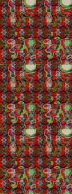 Sevimli çiçek raster deseni. Renkli Bahar Teması eskiz kalıbı. Kırmızı ve kahverengi renkte çiçekler. Düz Çiçek Elementleri Tasarımı.